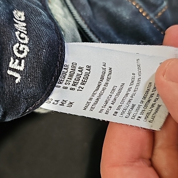 American Eagle super stretch dark wash size 8 jeggings - Picture 8 of 8